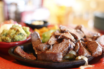 Delicious steak fajitas