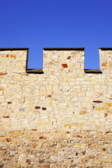 Fortress wall against the blue sky