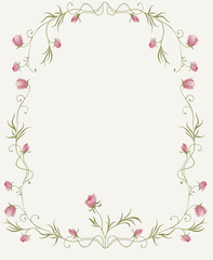 Fototapeta na wymiar Floral frame with roses