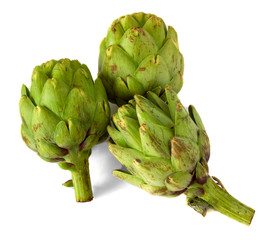 Obraz premium artichokes isolated on white background