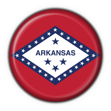 Arkansas (USA State) button flag round shape
