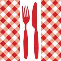 Red Gingham and Cutlery