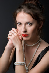 Obraz premium girl in a black dress