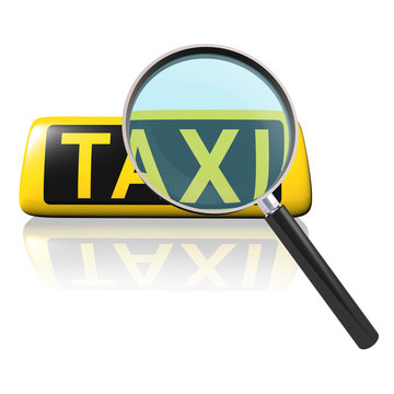 Taxi mit Lupe