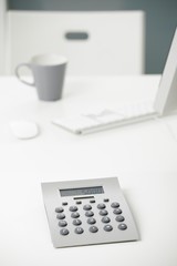 Calculator on office desk