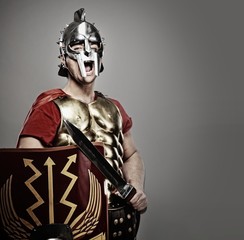 Legionary soldier ready for a war