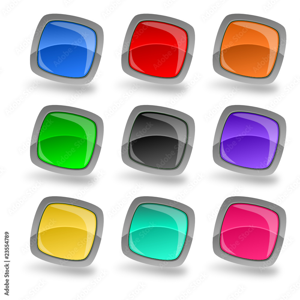 Poster colorful buttons set