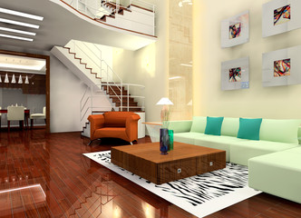 a living room in the villa