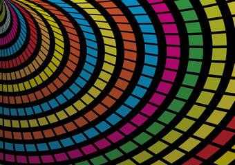 Circular squared vector rainbow background