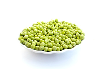 Peas in a white plate