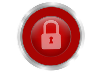 web button with padlock security icon