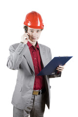 engineer talking on phone