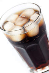 cold cola with ice