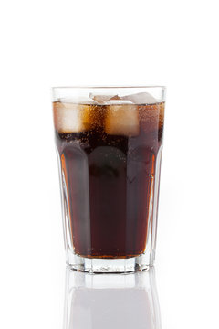 cold cola with ice