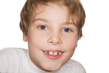 portrait small child photography studio, smiling. ring flash