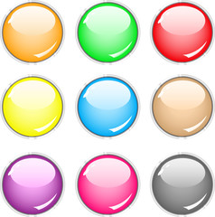 Simple empty buttons of different colors