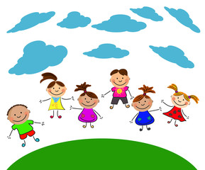 Obraz na płótnie Canvas vector happy kids