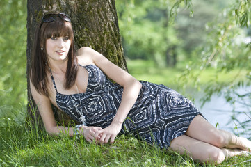 Frau in der Natur