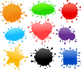 Shiny splash vector set