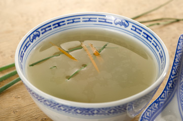 chinese soup with spoon - zuppa cinese