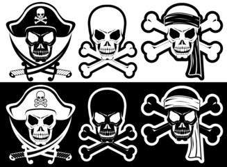 Jolly Roger, Pirate attributes, Skull and Crossbones silhouette