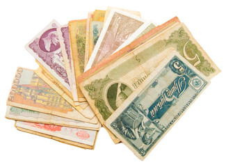 Background from banknotes of the old sample
