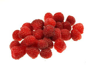Raspberries isolated on white background