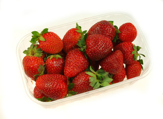Strawberries on white background