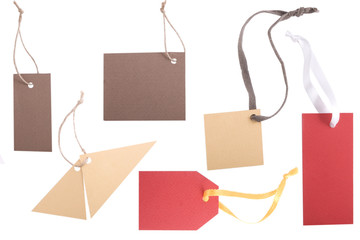 different shape, empty tag on white background