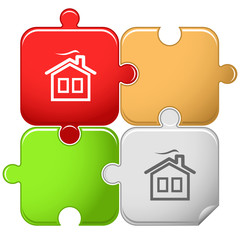 Home. Vector puzzle.