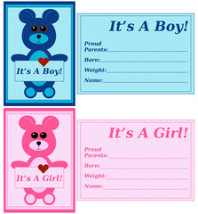 Set of Birth Announcements