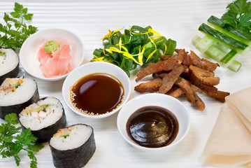 Sushi and finger food