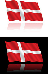 Danish Flag Flowing