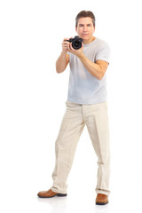 man with a photo camera