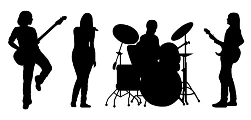 Fototapeta premium singing band silhouette vector