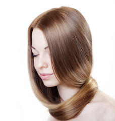Naklejka premium Girl with beautiful hair