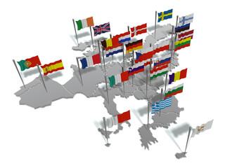 Obraz premium europe_with_flags_grey