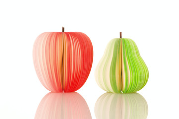 pear and apple from paper