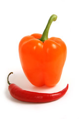 red chilly papper and orange papper