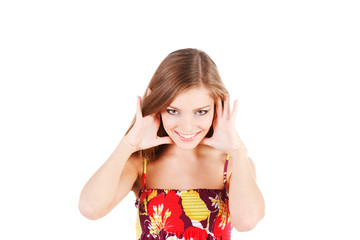 Young modest beautiful girl in dress