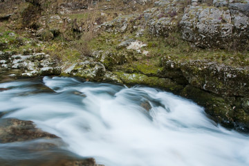 Waterfall with stones