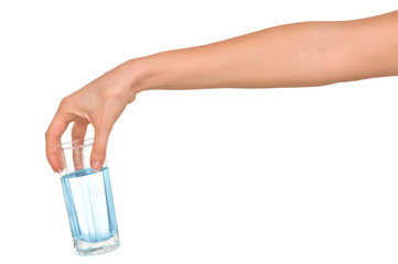 glass with blue water