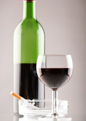 Wine  with cigarette