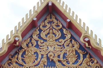 art on gable of Wat Hoklong, Nong Sim, Borabue, Mahasarakam