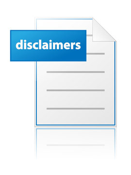 DISCLAIMERS icon (legal privacy policy button website)