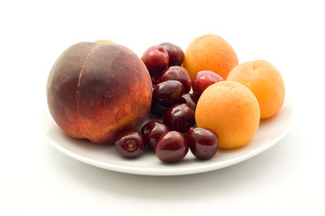 Apricots, peach and cherries
