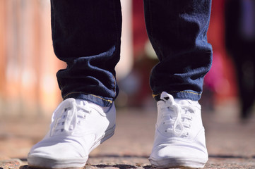 female sneakers closeup