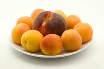 Apricots and peach