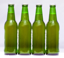 green beer bottles