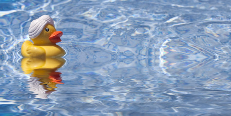 toy yellow duck in a bath
